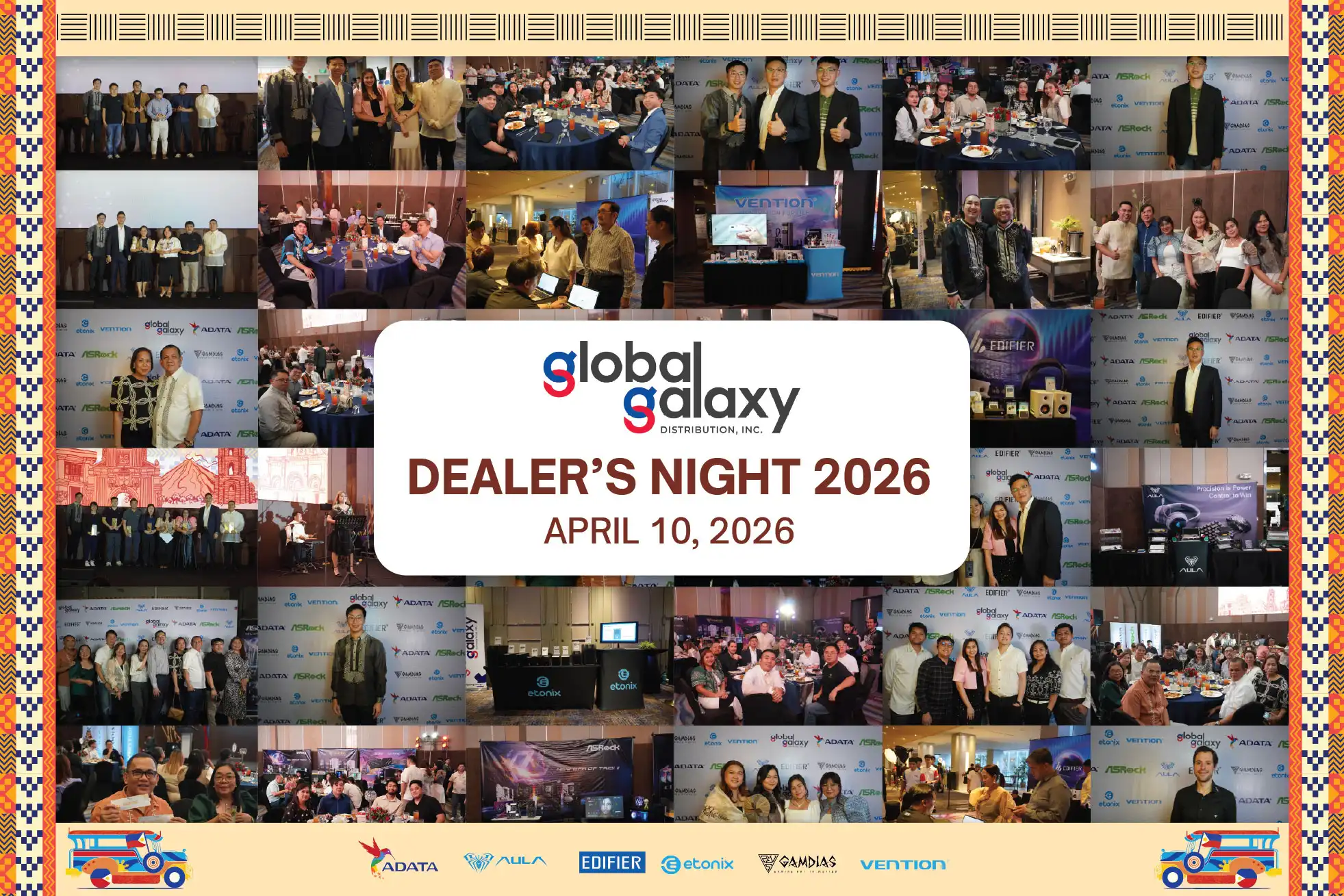 Global Galaxy Distribution Dealer’s Night 2026 collage of event highlights, partners, and tech brands
